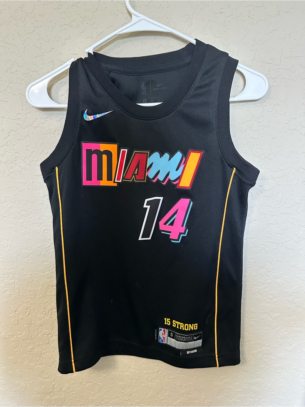 Nike Black Miami Heat Youth #14 Colorblock Tank